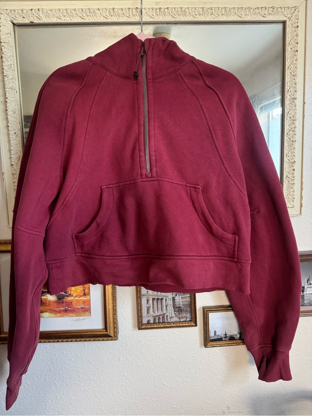 lululemon athletica Burgundy Half-Zip Scuba Hoodie